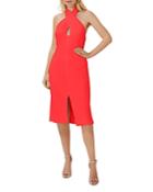 Aidan By Aidan Mattox Crossover Front Halter Dress