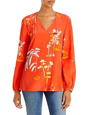 Lafayette 148 New York Melba Floral Silk Blouse