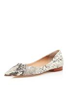 Aqua Women's Abel Snake-embossed Leather Pointed Toe Flats - 100% Exclusive