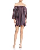 French Connection Hasan Stripe Off-the-shoulder Dress