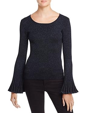 Milly Metallic Flare-sleeve Sweater