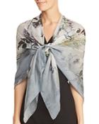 Max Mara Floral Print Silk Wrap