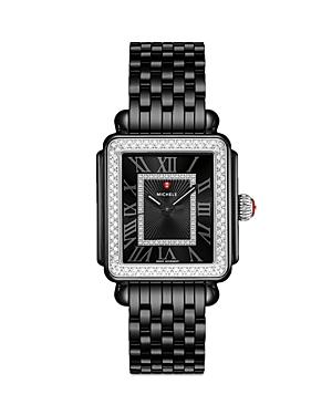 Michele Deco Noir Diamond Watch, 33mm