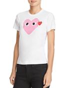 Comme Des Garcons Play Pink Heart Graphic Tee