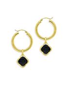 Bloomingdale's Black Onyx Clover Drop Earrings In 14k Yellow Gold - 100% Exclusive