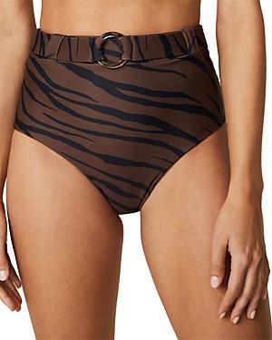 Faithfull The Brand Goa Belted Zebra Print Bikini Bottoms