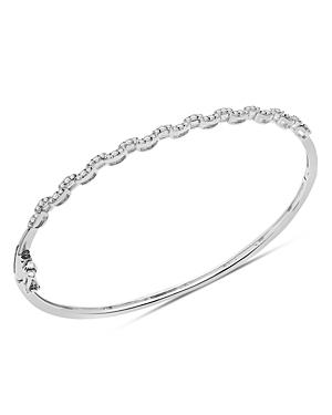Bloomingdale's Diamond Wavy Bangle Bracelet In 14k White Gold, 0.25 Ct. T.w. - 100% Exclusive
