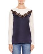 Sandro Ame Silk-front Top