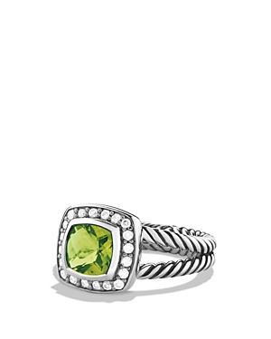 David Yurman Petite Albion Ring With Peridot & Diamonds