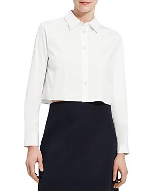 Theory Cropped Button Front Shirt