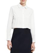 Theory Cropped Button Front Shirt