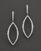 Diamond Open Oval Drop Earrings In 14k White Gold, 1.50 Ct. T.w. - 100% Exclusive