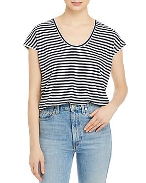 Frame Easy Organic Linen Striped Scoop Neck Tee