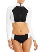 Gigi C Missy Color Block Cropped Rash Guard