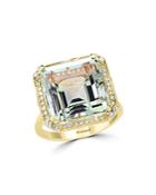 Bloomingdale's Green Amethyst & Diamond Statement Ring In 14k Yellow Gold - 100% Exclusive