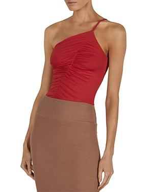 Enza Costa Ruched One Shoulder Tank Top