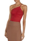 Enza Costa Ruched One Shoulder Tank Top