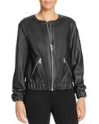 Michael Michael Kors Perforated Faux Leather Bomber Jacket