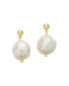 Sterling Forever Large Baroque Pearl Drop Studs