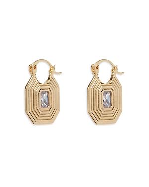 Luv Aj Cubic Zirconia Rigid Pyramid Drop Earrings In Gold Tone