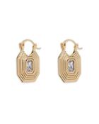 Luv Aj Cubic Zirconia Rigid Pyramid Drop Earrings In Gold Tone