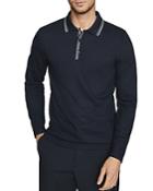 Reiss Spencer Tipped Long-sleeve Polo