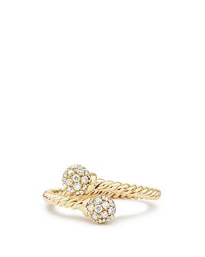 David Yurman Solari Bypass Ring With Diamonds In 18k Gold