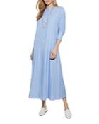 Misook Cotton & Linen Drop Waist Dress