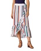 Karen Millen Ruffled Striped Wrap Skirt