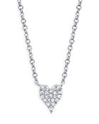 Moon & Meadow 14k White Gold Diamond Pave Heart Pendant Necklace, 18 - 100% Exclusive