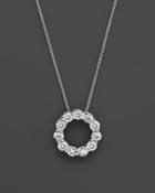 Diamond Circle Pendant Necklace In 14k White Gold, 2.0 Ct. T.w.
