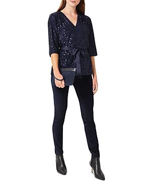 Hobbs London Salma Sequin Satin Tie Top