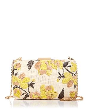 Kayu Nara Embroidered Straw Clutch Bag
