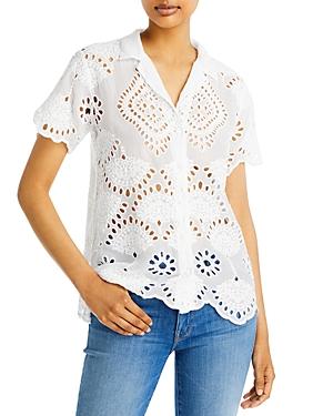 Johnny Was Marietta Cooper Lace Button Front Shirt