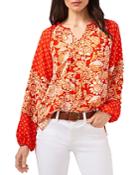 Vince Camuto Mixed Print Blouse