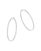 Bloomingdale's Pave Diamond Large Inside Out Hoop Earrings In 14k White Gold - 100% Exclusive