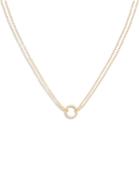 Aqua Pave Circle Pendant Necklace, 16.25-18.25 - 100% Exclusive