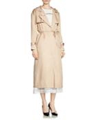 Maje Glorie Embroidered Trench Coat