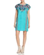 Johnny Was Quinn Embroidered Linen Shift Dress