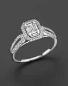 Diamond And Baguette Ring In 14k White Gold, .50 Ct. T.w.