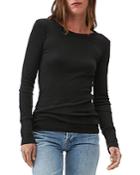 Michael Stars Long Sleeve Raw Edge Crew Top