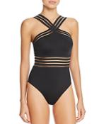 Kenneth Cole High Neck One Piece Swimsuit