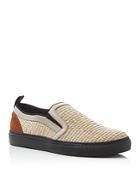 Msgm Woven Straw Slip On Sneakers