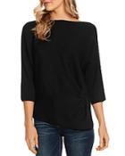 Vince Camuto Dolman-sleeve Side Twist Top