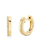 Moon & Meadow Diamond Huggie Hoop Earrings In 14k Yellow Gold, 0.08 Ct. T.w. - 100% Exclusive