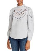La Vie Rebecca Taylor Leah Embroidered Eyelet Top