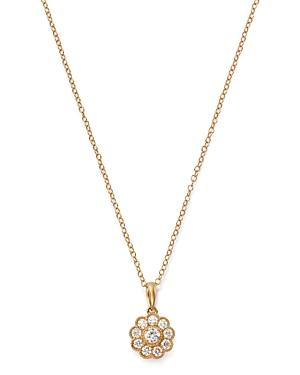 Bloomingdale's Diamond Flower Pendant Necklace In 14k Yellow Gold, 0.50 Ct. T.w. - 100% Exclusive