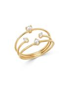 Zoe Chicco 14k Gold Cultured Freshwater Pearl & Diamond Multi-row Statement Ring