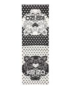 Kenzo Tiger & Logo Fringed Scarf