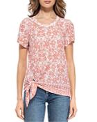 B Collection By Bobeau Printed Side Tie Tee